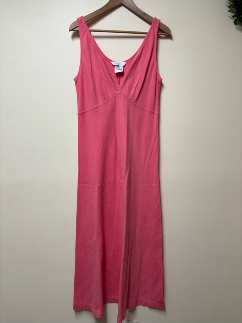 Crabtree & Evelyn 100% Cotton Coral V Neck Feminine Chemise Nightgown - Medium